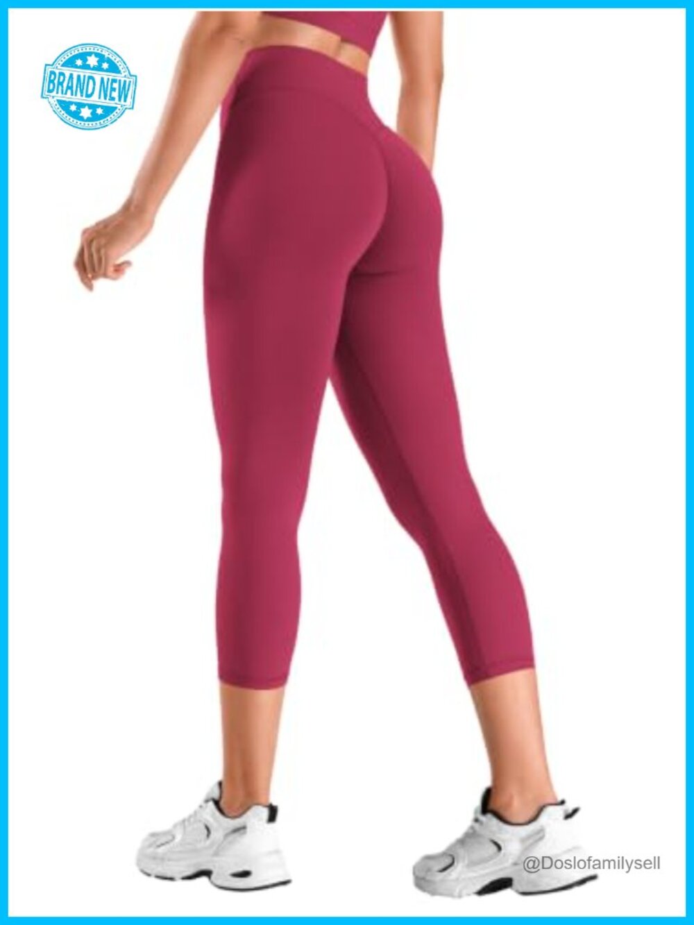 YEOREO No Front Seam Capri Leggings High Rise Yoga Pants 21" Inseam